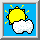 ID: Old web style pixel icon depicting a sun and cloud against a blue sky. END ID.